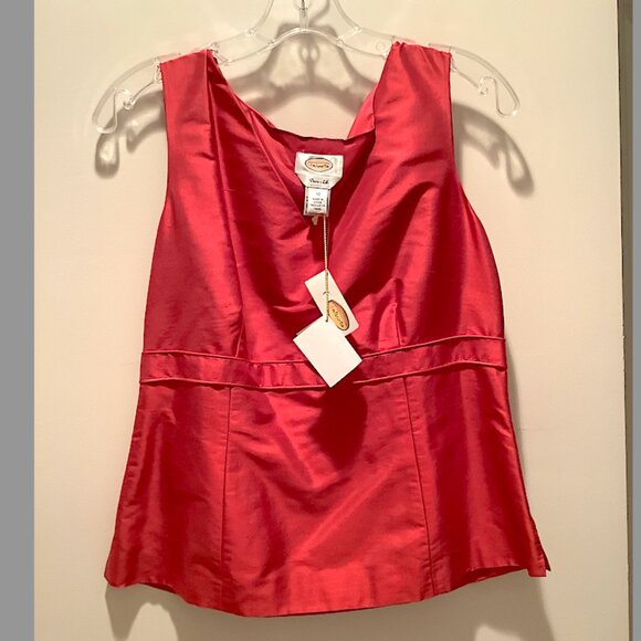 Talbots ClassicSilk Shantung Fushcia sleeveless top Size 10 NWT - Picture 3 of 13